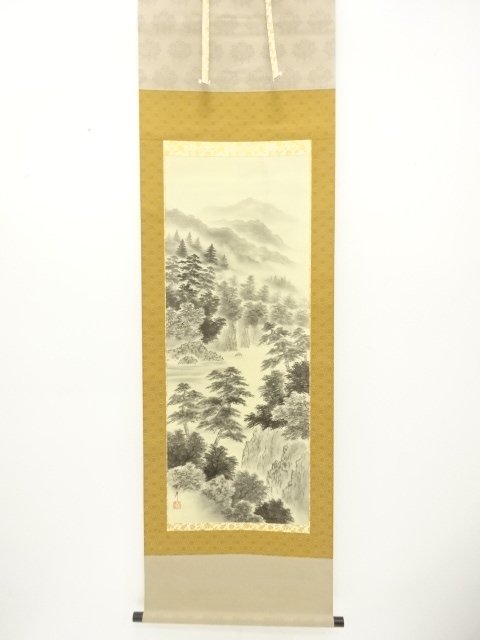 JAPANESE COLLECTIBLE / HANGING SCROLL BY NAOHIKO / INK / LANDSCAPE / H